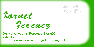 kornel ferencz business card
